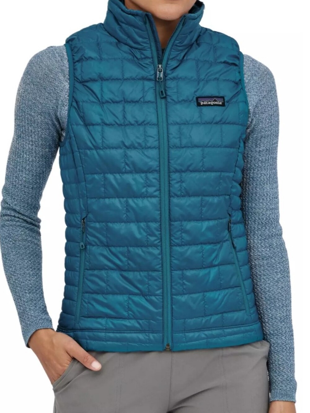 Patagonia Women's Nano Puff Vest teal blue size small